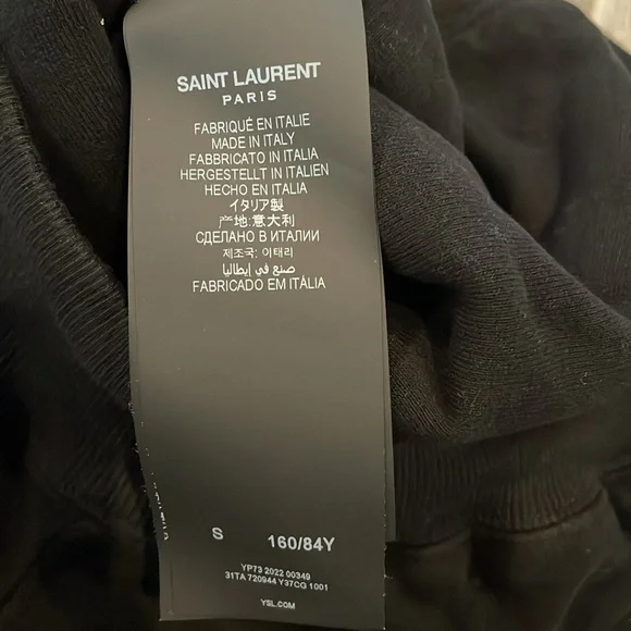 Saint Laurent Women's Glitter-Logo Cropped Sweatshirt - Picture 7 of 8